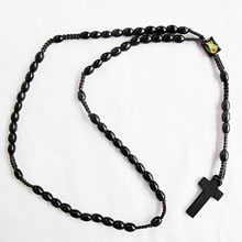 wooden rosary necklace