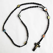 wooden rosary necklace