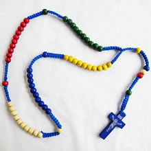 wooden rosary necklace