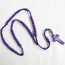 wooden rosary necklace