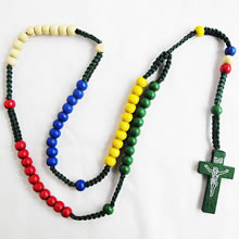 wooden rosary necklace