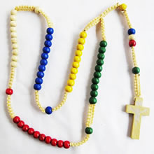 wooden rosary necklace