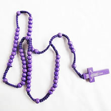 wooden rosary necklace