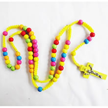 wooden rosary necklace